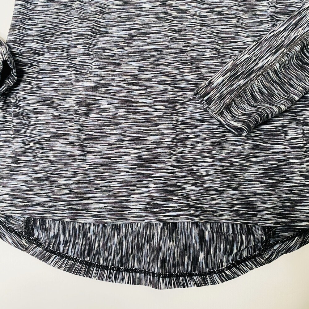 Athleta 1/4 zip Black White Space Dye Pull Over Activewear Long-Sleeve Size XXS - Picture 6 of 9